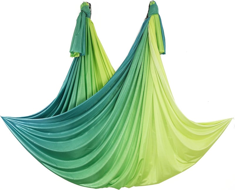 wellsem Aerial Yoga Hammock Aerial Pilates Silk Yoga Swing Set Inversion Equipment include daisy Chain, Pose Guide 5.5 yards - Image 2